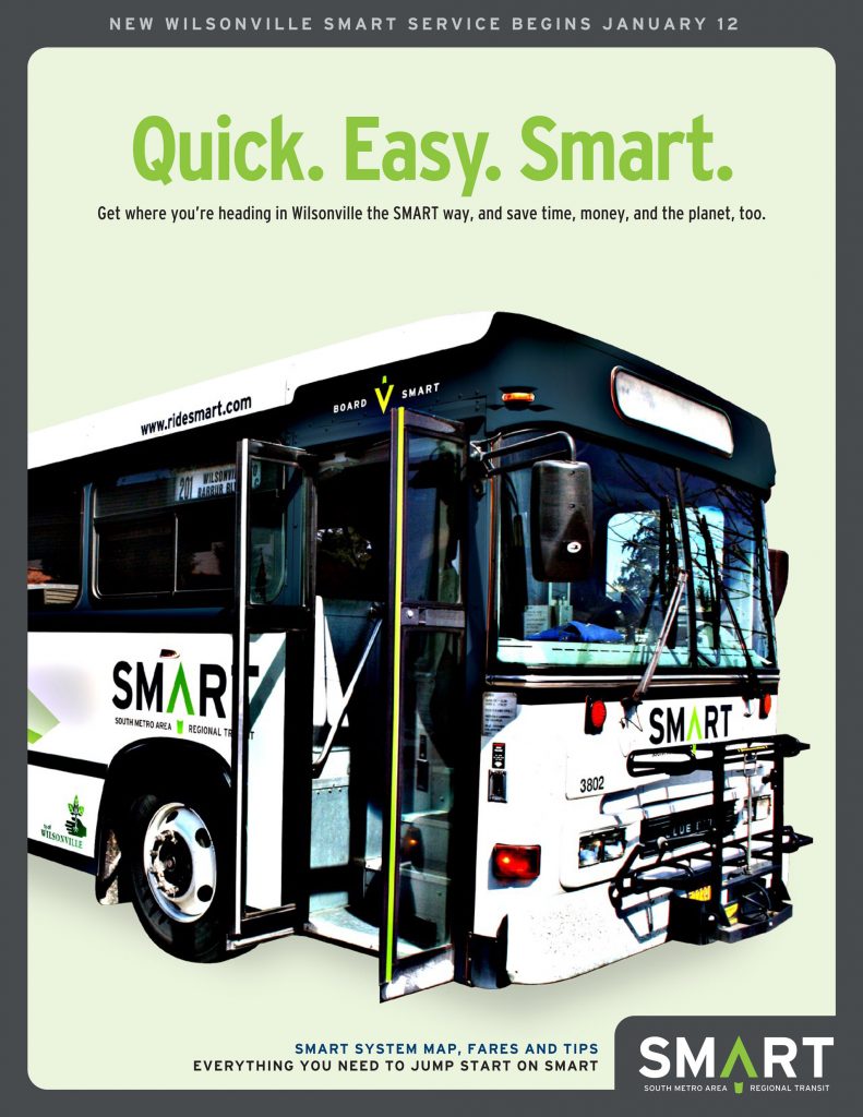 Wilsonville SMART Transit identity: Grand opening poster (Creative Director: Matt Giraud)