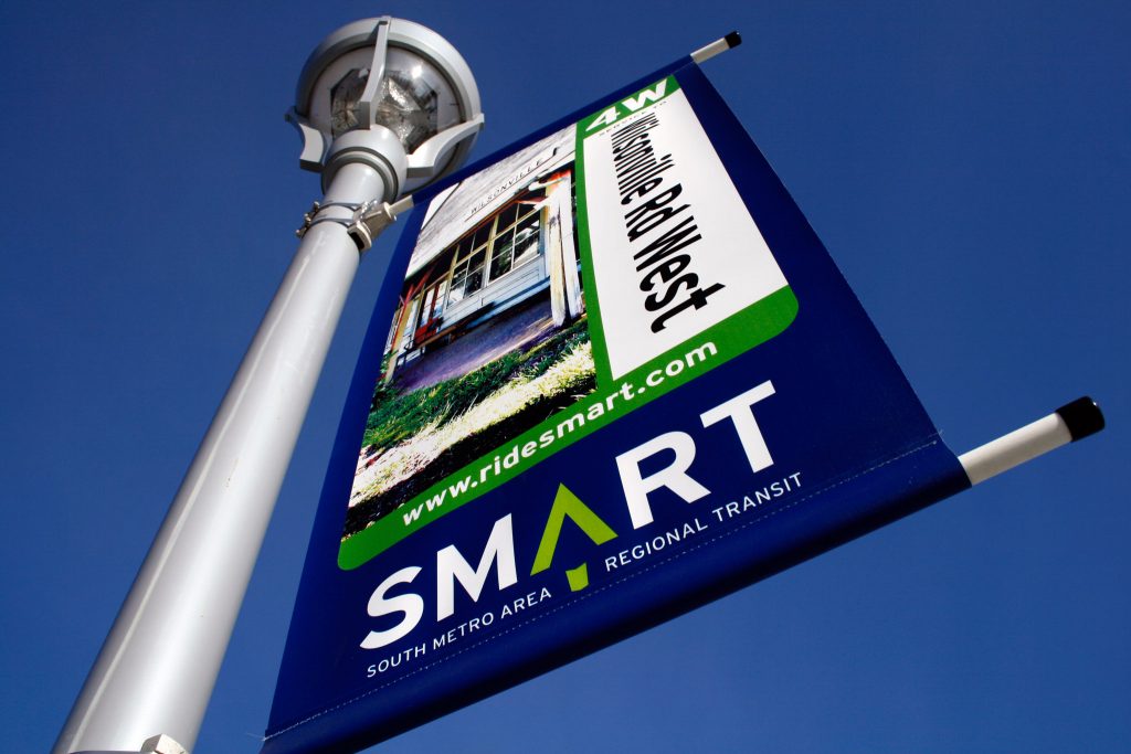 Wilsonville SMART Transit identity: Route banner (Creative Director: Matt Giraud)