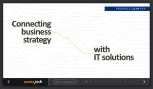 Access Tech digital brochure: intro screen (Matt Giraud, Creative Director, Developer, Gyroscope Creative)