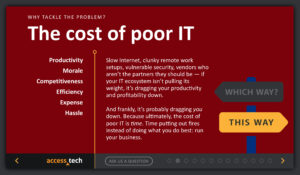 Access Tech digital brochure: problems to solve (Matt Giraud, Creative Director, Developer, Gyroscope Creative)
